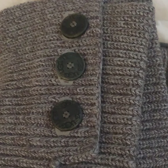 Ugg Classic Tall Crocheted with 3 Buttons, Grey, Size 6 - Picture 2 of 4